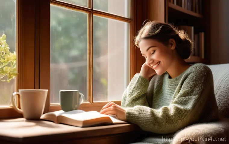 청소년상담사로서 경력 쌓는 방법 - **Prompt 1: Cozy Reading Nook**
    A serene indoor scene featuring a young woman (early 20s) sittin...