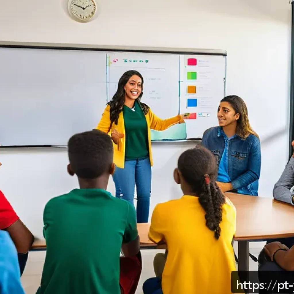 청소년상담사 현장에서의 사례 관리 - A warm, inclusive school counseling session in a modern Brazilian classroom, featuring a diverse gro...