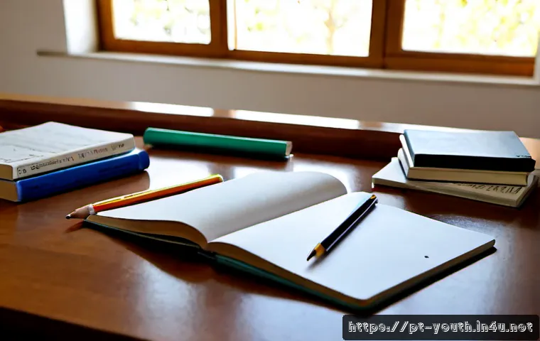 Home 13 청소년상담사 시험을 위한 필수 학습자료 - Photorealistic study desk for a Portuguese-speaking youth counseling certification candidate, organi...